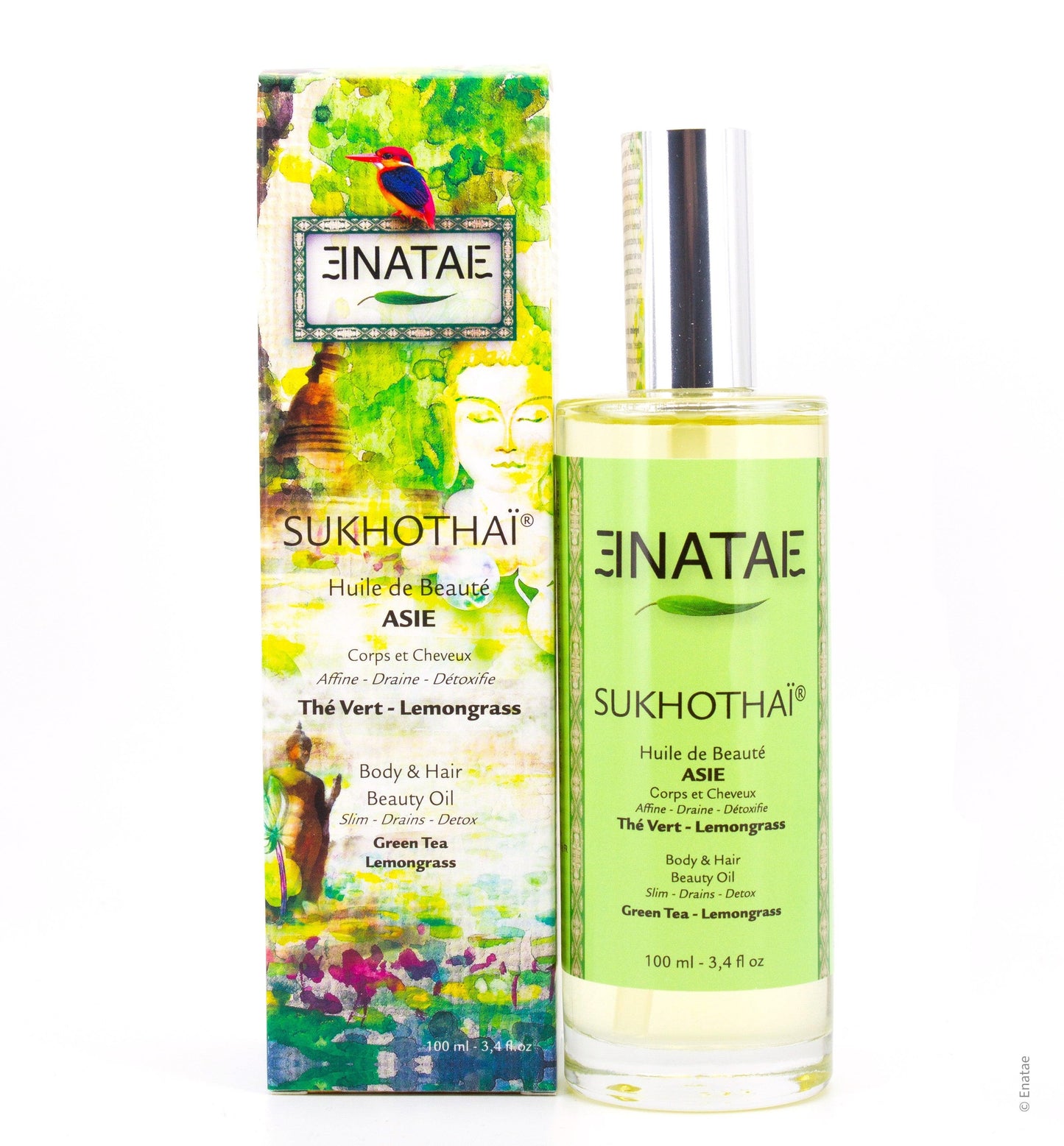 Huile de Beauté corps detoxifiante et affinante - SUKHOTHAÏ- Thé Vert Lemongrass - MalorieV